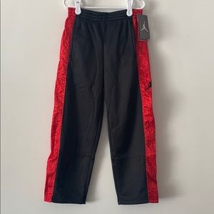 Jordan Air NWT Black Red Track Pants Boys Size 6